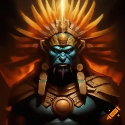 fantasy, realistic, ultra graphics, ue5, portrait, half orc, aztec