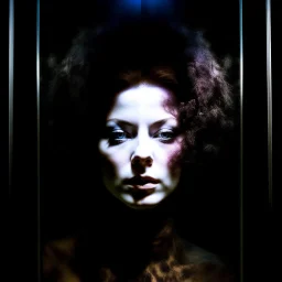 woman behind glass, Leonor Fini