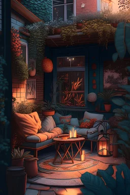 cozy vibes art patio