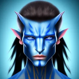 Man Blue Wearing make up avatar pandora