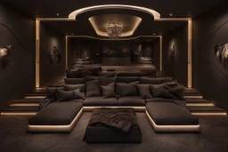 home cinema room with LED lighting in the walls make sure the room is completely symmetrical