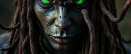 close up portrait of a voodoo transhumanism witchcraft