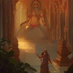  Indian temple cinematic, 8k, resolution concept art portrait by Greg Rutkowski, Artgerm, WLOP, Alphonse Mucha dynamic lighting hyperdetailed intricately detailed