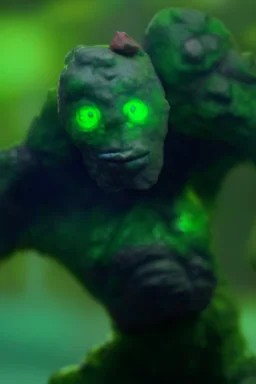 mutated green stone golem with a red tumor