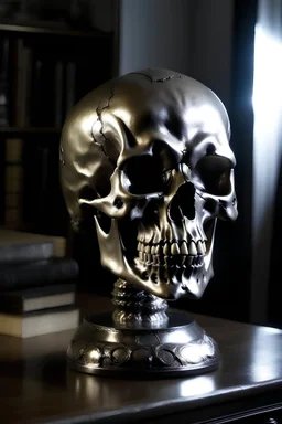 Silver skull lamp