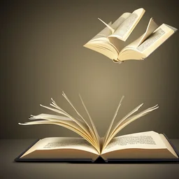 Floating book with magic swirling around it lifting it into the air