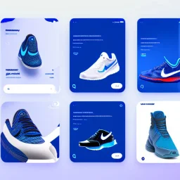 beautiful webite for shoes, ui, ux, ui/ux, nike, blue, white, teal, running person, website