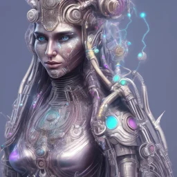 beautiful colorful portrait cyber punk of shiva 3D rendering