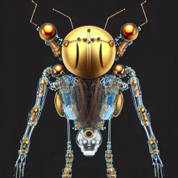 steampunk transparent cybernetic biomechanical robotic bug of death, symmetrical, front facing, 3d model, very coherent symmetrical artwork, unreal engine realistic render, 8 k, micro detail, gold and steel intricate, elegant, highly detailed, digital painting, artstation, smooth, sharp focus, illustration, artgerm, tomasz alen kopera, wlop, unreal engine