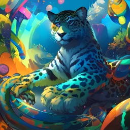 Epic scale, highly detailed mammal, Jaguar, animal, Deep jungle, colorful, rtx, unreal engine 5, sleep.