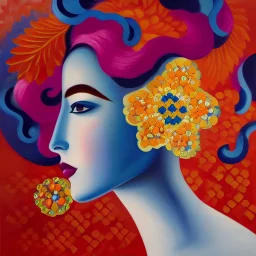 anthropomorphic multiplication sign head in a young woman, intricate, elegant, highly detailed flowery design, oil on canvas painting, concept art, Futurist Art, smooth, sharp focus, illustration, glowing, Gino Severini, 8 k, Mad Mari