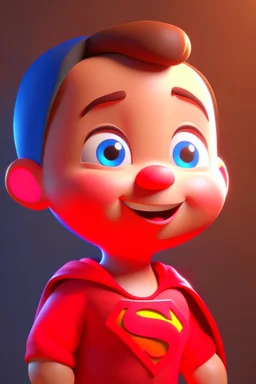 baby super man 3d render photo, cinematic, smile