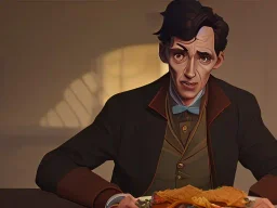  Sherlock holmes eating a taco