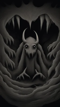 Your phone's background image represents an extremely dark and mysterious scene. The image features a pitch-black background, creating an aura of mystery and intrigue. Deep within the image, a cryptic monster is faintly visible, sporting a sly smile on its face. The monster's features appear enigmatic and profound, capturing the viewer's attention and arousing curiosity. The monster is subtly portrayed in the image, making it seem like a part of another mysterious world. The dark colors and dee