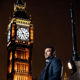 an man standing in front of big ben looking at camera