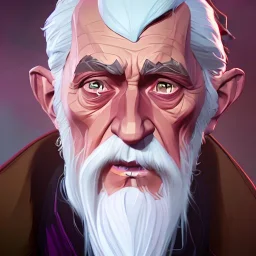 Portrait of a 90 year old warlock like Albus Dumbledore, Gandalf, Merlin, Sherlock Holmes and Mary Poppins