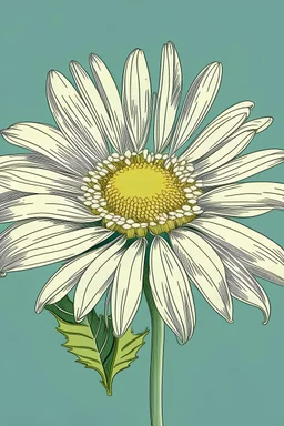 Una flor de margarita, estilo dibujo