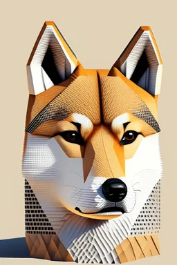 pioneer shiba inu close face matrix isometric hills with x on forehead