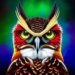 ultra detailed fullbody portrait of Nite owl , extremely detailed digital painting, intrincate, extremely detailed face,crystal clear Big eyes, in the style of Niriyoshi Ohrai, mystical colors , perfectly centered image, perfect composition, rim light, beautiful lighting, 8k, stunning scene, raytracing