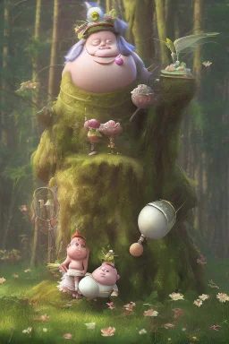 Fat fairy in the Forrest in style of the movie up