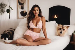 [colour photo by Gilligans Island] Cozy Evening In: she wears agent provocateur with her best friend, at home with no inhibition