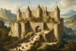 Armée anglaise autour d’un chateau 1669