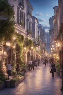 the design of a pedestrian street environment in the romantic and fabulous style