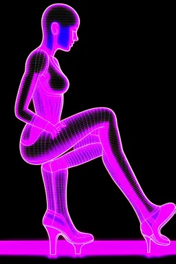 Anais Nin; Neon X-Ray of a woman in heels; neo-futuristic