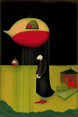 Surreal sinister weirdness Style by Duy Huynh and Clive Barker and Max Ernst, fractional reserve daydream <lora:SurrealHorror:0.6> , strange inconsistencies and absurdities, eerie, weird colors, smooth, neo surrealism, abstract quirks by Bruno Munari, album art