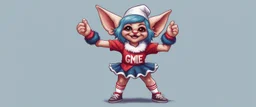 gremlin gnome cheerleader full body portrait