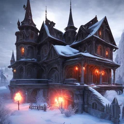 Intricately detailed, Unreal Engine, deep color, dynamic lighting, nightsky, blue, black, fields, abandoned buildings, ruins, cottage, gothic castle, metal, gold,