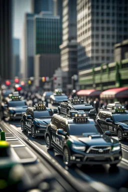 elevated motorcade bolted into top of sky scrapers, shot on Hasselblad h6d-400c, zeiss prime lens, bokeh like f/0.8, tilt-shift lens 8k, high detail, smooth render, down-light, unreal engine, prize winning