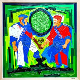 Celtic and rangers, abstract painting