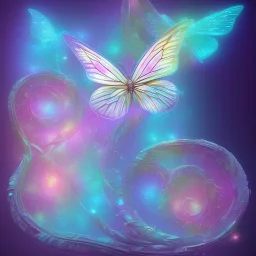 luminous pastel colors, butterfly