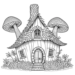 A fairy house Radiant Moonbeam Cottage, coloring page, exact shape, real image, minimal lines, white back ground color, real style, realistic, minimalistic, minimal black line art, line art, crisp line art, unique coloring sheet, outlined, outline, crisp, crisp line edges, illustration, thin lines, crisp clear lines, line art, clean line art, unique, 8k, no colors, no dark color, no black color, avoid thick black, minimalistic line edges, white back ground,