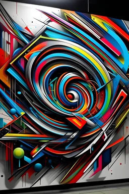 abstract 3d optical illustion graffiti canvas in the style of peeta