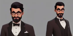 hansome indian guy wearing glasses and a tux