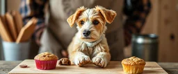 carpenter dog made of muffins