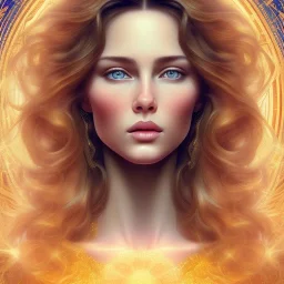  beautiful, holy and divine and elite very young european female cleric face portrait, detailed eyes, vines in light flowing hair, cosmic ambiance , realistic shaded volumetric lighting, 8k