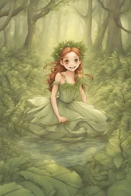 [faerie] In this moment, Fiona is the very embodiment of the forest's joy and magic. Her laughter, her playfulness, and her connection with the world around her are all reflections of the boundless wonder that resides within her. As she rolls amidst the ferns, she's not just a faerie; she's a living testament to the beauty of surrendering to the magic of the moment. Marilyn Monroe is a funny faerie.