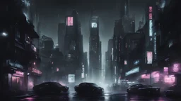 noir cyberpunk city neon, real photo