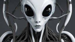 Portrait of a beautiful intelligent alien,