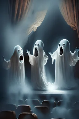 Fantasmas cantando en tarima