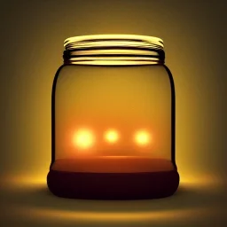 polaroid of fireflies inside a jar, luminescent glow, moody, tender, photorealistic, octane render, golden hour