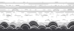 a series spaced curved and looping horizontal lines with paths inspired by clouds, cloud topography, whimsical cute, kawaii, black lines on white, vector lines