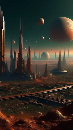 sci fi planet, city