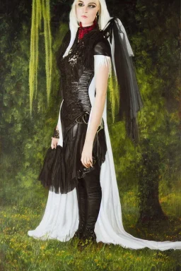 Full body portrait, painting, medium shot lady MidwestGothic