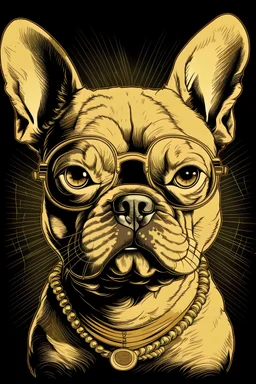 Frenchie,glasses,gold,anime