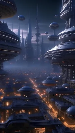 busy alien city, organic structures, spaceships, star wars, 4k, hyperrealistic