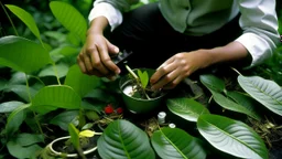 With the onslaught of curiosity and growing interest, the Explorers decide to collect some specimens of this exotic plant for scientific study. They carefully organize their instruments and use their equipment to ensure that samples are collected safely and accurately. They carefully bend down to pluck small fragments of shiny and charming leaves, carefully inspect the plant to check its characteristics and subtleties. They feel tension and anticipation during this work, as they know that these